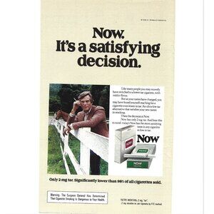 NOW Cigarette Horse Ranch Advertisement 1970s Vintage Print Ad 9 inch